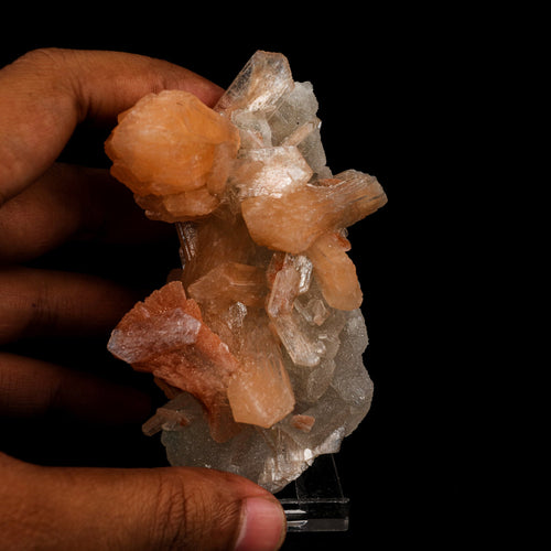 Stilbite on Calcite Natural Mineral Specimen # B 6230
