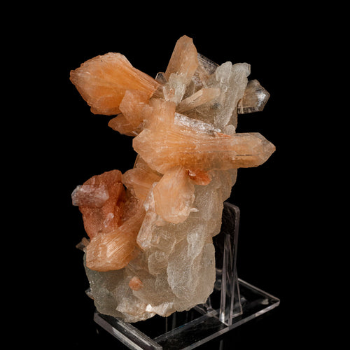 Stilbite on Calcite Natural Mineral Specimen # B 6230