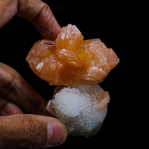 Stilbite With Chalcedony Natural Mineral Specimen # B 6885