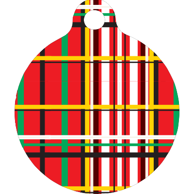 Tartan Plaid Red HD Dog ID Tag