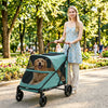 Dog Stroller for Large Dogs Up to 66 LBS with All-Terrain Spring Suspension, 8-Position Adjustable Handle