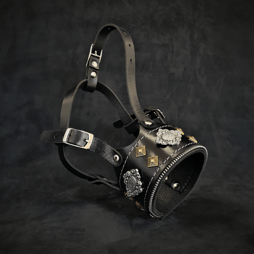The Aztec leather muzzle BLACK