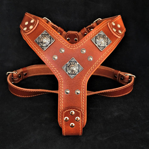 The Eros harness brown 100% genuine pig skin