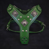The Eros harness GREEN 100% genuine leather