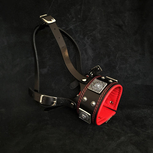 The Eros muzzle black & red 100% genuine leather