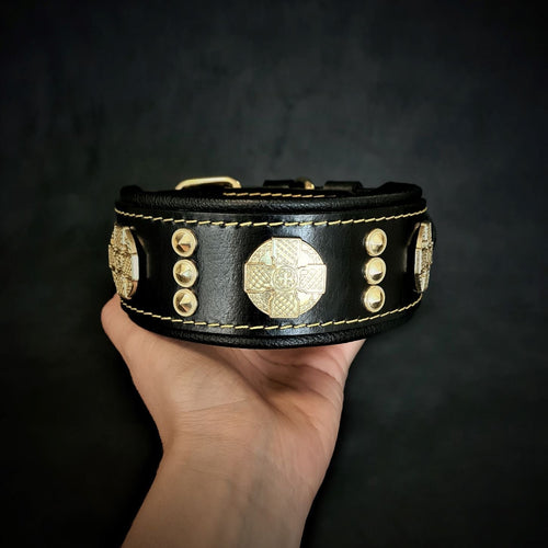 The Maximus collar 2 inch wide gold decoration