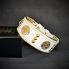 The Maximus collar 2 inch wide white & gold