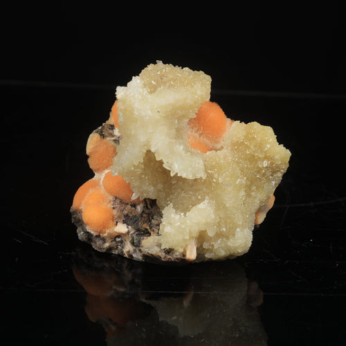 Thomsonite Orange Rare Find with Calcite Natural Mineral Specimen # B 6993