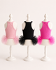 Pet Tutu Dress for Dogs – Ribbed Knit Ballet Puppy Dress with Layered Tulle Skirt, Pink Black Blush Pink Dog Dress for Small Dogs