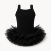 Pet Tutu Dress for Dogs – Ribbed Knit Ballet Puppy Dress with Layered Tulle Skirt, Pink Black Blush Pink Dog Dress for Small Dogs