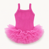 Pet Tutu Dress for Dogs – Ribbed Knit Ballet Puppy Dress with Layered Tulle Skirt, Pink Black Blush Pink Dog Dress for Small Dogs