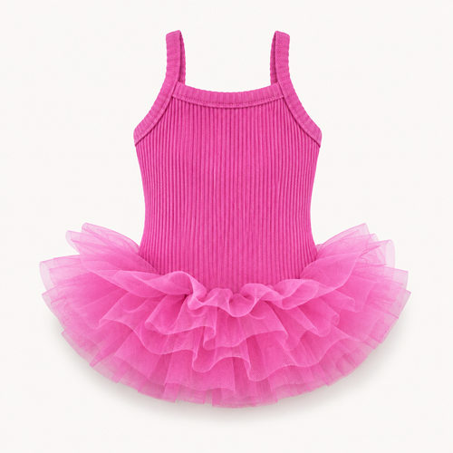 Pet Tutu Dress for Dogs – Ribbed Knit Ballet Puppy Dress with Layered Tulle Skirt, Pink Black Blush Pink Dog Dress for Small Dogs