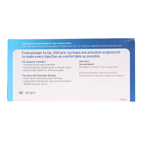 UltiCare U-40 Insulin Syringes, 29ga x ½, Box of 100 ct