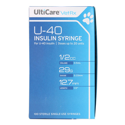 UltiCare U-40 Insulin Syringes, 29ga x ½, Box of 100 ct