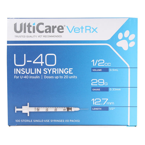 UltiCare U-40 Insulin Syringes, 29ga x ½, Box of 100 ct