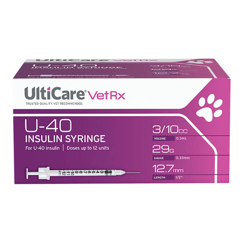 UltiCare U-40 Insulin Syringes, 29ga x ½, Box of 100 ct