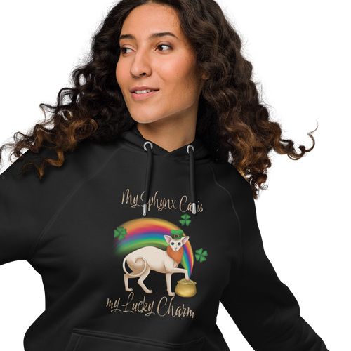 MY SPHYNX IS MY LUCKY CHARM WOMEN'S ECO HOODIE