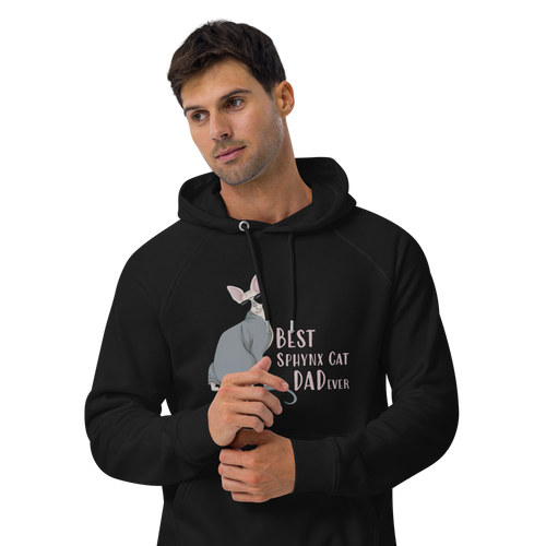 BEST SPHYNX CAT DAD UNISEX ECO HOODIE
