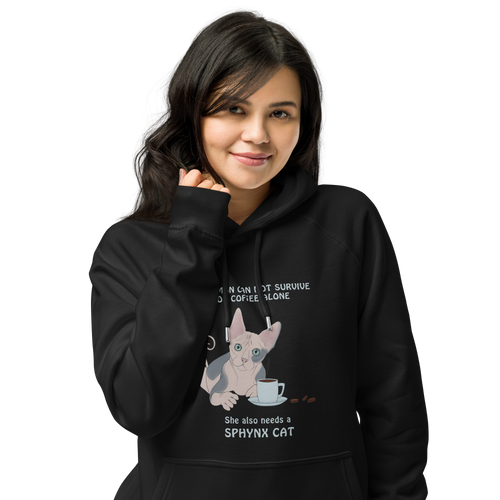 WOMAN CAN'T SURVIVE ON COFFEE ALONE ECO HOODIE