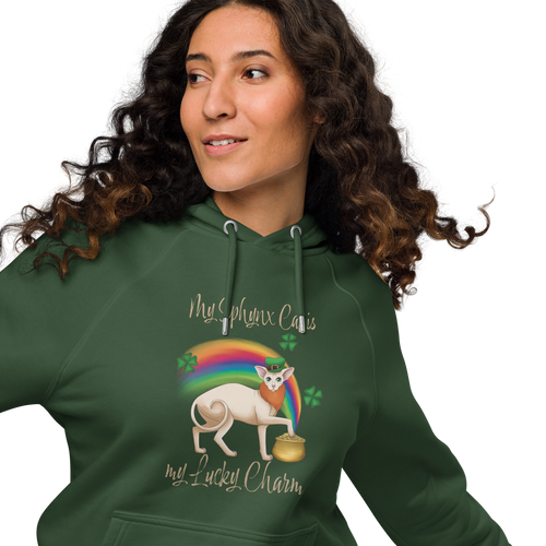 MY SPHYNX IS MY LUCKY CHARM WOMEN'S ECO HOODIE