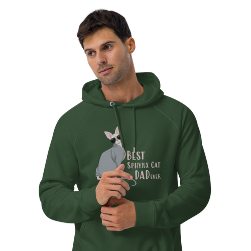 BEST SPHYNX CAT DAD UNISEX ECO HOODIE