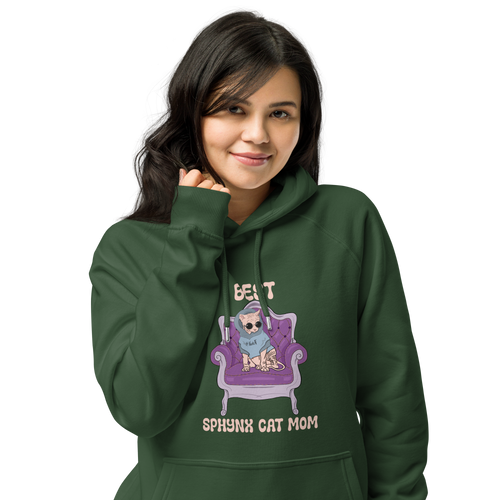 BEST SPHYNX CAT MOM UNISEX ECO HOODIE
