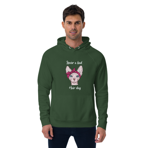NEVER A BAD HAIR DAY UNISEX ECO HOODIE