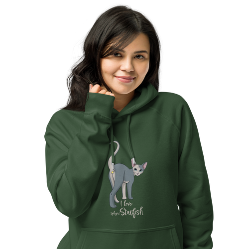 I LOVE SPHYNX STARFISH WOMEN'S ECO HOODIE