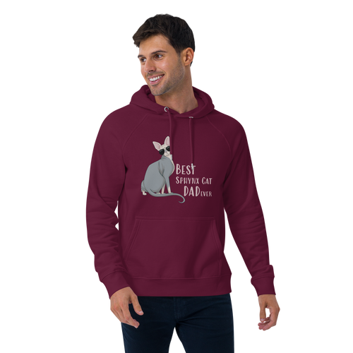 BEST SPHYNX CAT DAD UNISEX ECO HOODIE