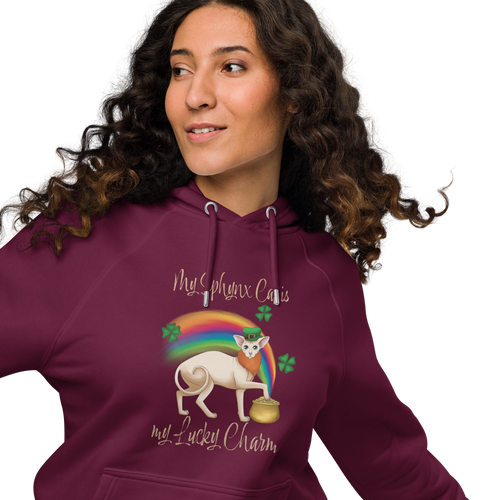MY SPHYNX IS MY LUCKY CHARM WOMEN'S ECO HOODIE