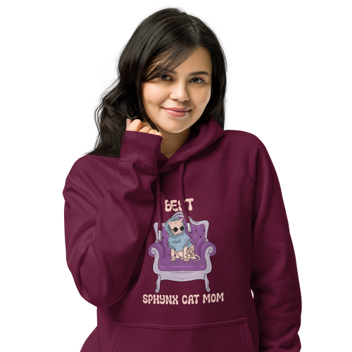 BEST SPHYNX CAT MOM UNISEX ECO HOODIE