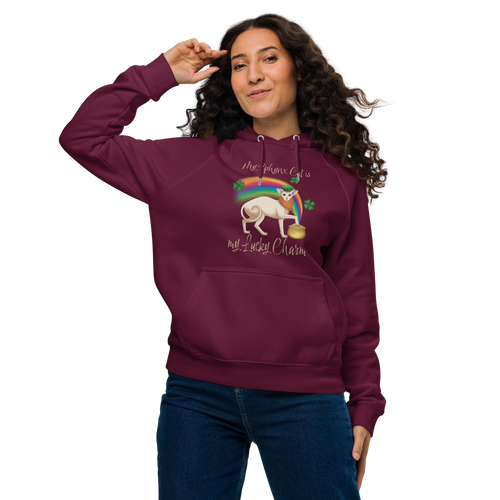 MY SPHYNX IS MY LUCKY CHARM WOMEN'S ECO HOODIE