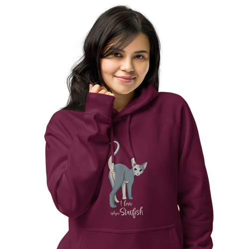 I LOVE SPHYNX STARFISH WOMEN'S ECO HOODIE