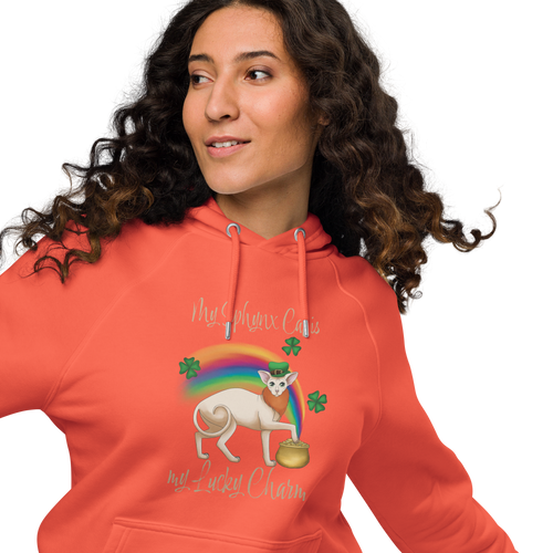 MY SPHYNX IS MY LUCKY CHARM WOMEN'S ECO HOODIE