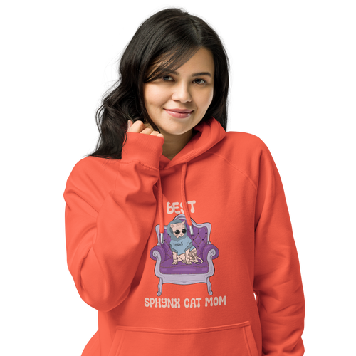 BEST SPHYNX CAT MOM UNISEX ECO HOODIE