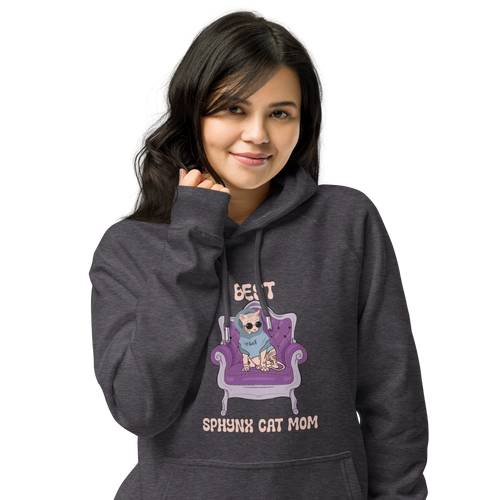 BEST SPHYNX CAT MOM UNISEX ECO HOODIE