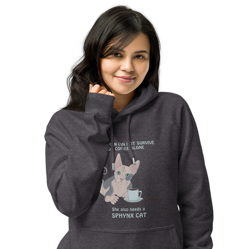 WOMAN CAN'T SURVIVE ON COFFEE ALONE ECO HOODIE