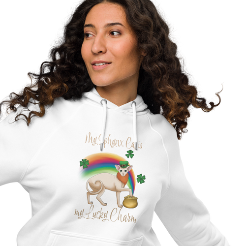 MY SPHYNX IS MY LUCKY CHARM WOMEN'S ECO HOODIE