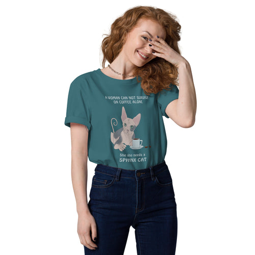 WOMAN CAN'T SURVIVE ON COFFEE ALONE WOMAN'S ECO TEE
