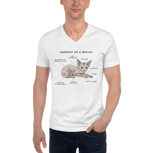 ANATOMY OF A SPHYNX UNISEX V-NECK TEE