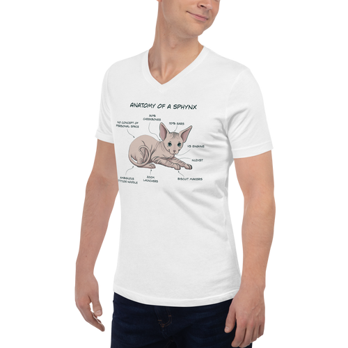 ANATOMY OF A SPHYNX UNISEX V-NECK TEE