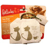 TEA ZING 100% CATNIP TOY packaging featuring two catnip bags with cat illustrations.