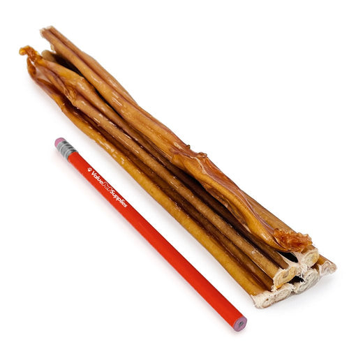 ValueBull USA Bully Sticks for Small Dogs, Thin 12 Inch, 100 Count Bulk Pack