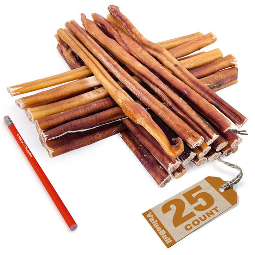 ValueBull USA Bully Sticks for Dogs, Thick 12 Inch, 25 Count