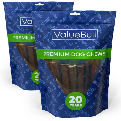 ValueBull Collagen Sticks for Dogs, 6 Inch Jumbo Chews, Natural Long-Lasting Dog Treats, 50 Count