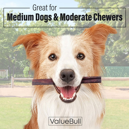 ValueBull Collagen Sticks for Dogs, 6 Inch Medium Chews, Natural Long-Lasting Dog Treats, 200 Count Bulk Pack
