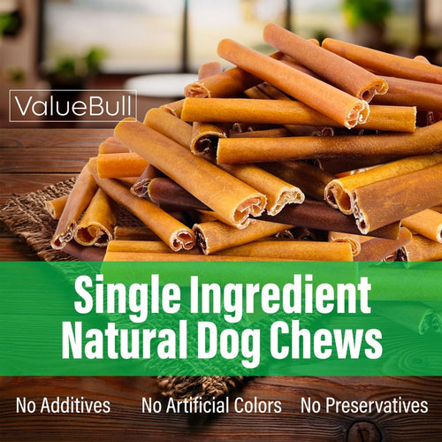 ValueBull Buffalo Collagen Sticks for Dogs, 6 Inch Super Jumbo Chews, Natural Long-Lasting Dog Treats, 100 Count Bulk Pack