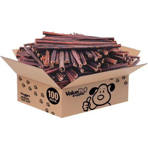 ValueBull Collagen Sticks for Small Dogs, 12 Inch Thin Chews, Natural Dog Treats, 100 Count Bulk Pack