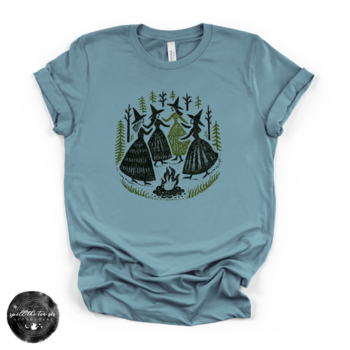 Four Dancing Witches Tee | Moonlit Coven Graphic T-Shirt