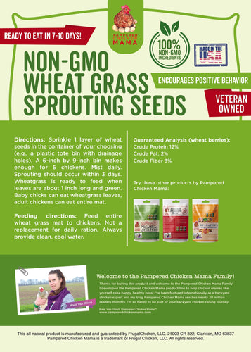 Non-GMO Wheat Seeds for Sprouting Fodder (Wheat Grass) -- Sustainably Grown In Missouri To Encourage Positive Behaviors
